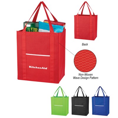 Non-woven Wave Shopper Tote Bag
