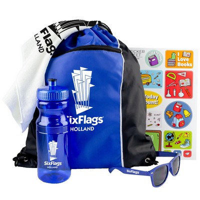Outdoor Event Kit with Drawstring Bag, Water Bottle & Shades