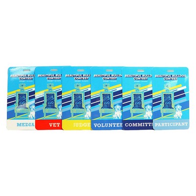 USA Made Laminated Plastic Tall Rectangle Badge Talker with Tag Slot (3"x5")