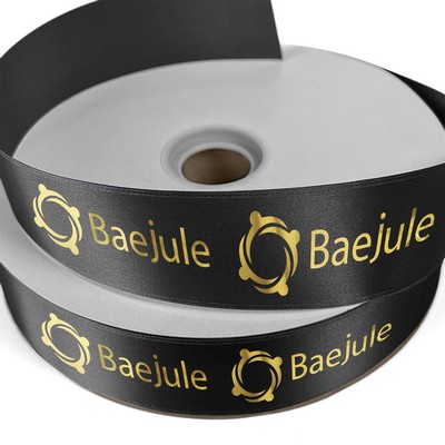 1 1/2" Badge Satin Ribbon - 50yd Roll - Foil Print