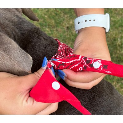 Economy Grade Snap & Go™ Pet Bandanna Triangle (Med-LG) Adjustable Size 100% Cotton (23) Colors
