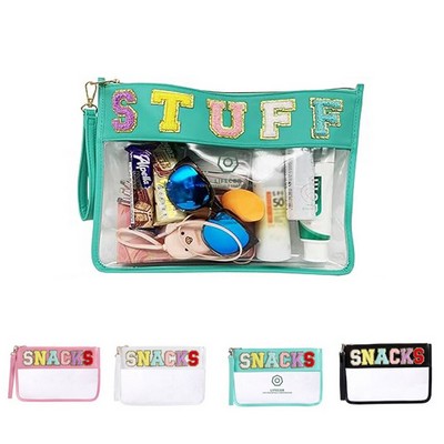 Letter Clear Tote Bag with Wrist Strap