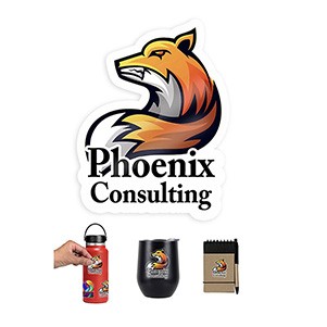 "CUSTOMCUT" Clear Full Color Removable 6 Mil Kiss-Cut Stickers (4.1 – 9 sq. in.)