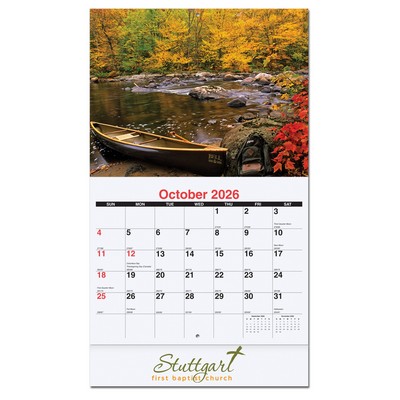 Scenic Water Monthly Wall Calendar w/Staple Binding (10 5/8"x 18 ¼")