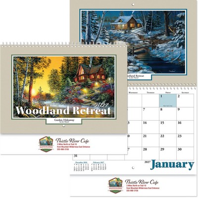 Full Color Woodland Retreat Spiral Wall Calendar