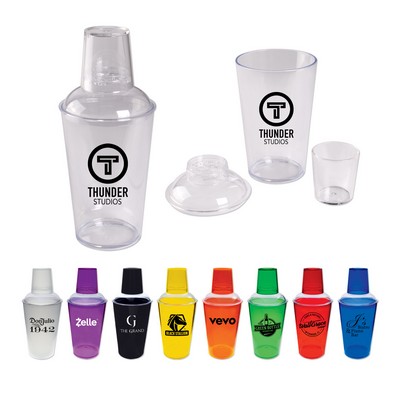 3-Piece Plastic 16 Oz. Cocktail Shaker