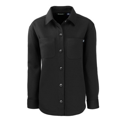 Cutter & Buck Roam Recycled Buttery-Soft Knit Womens Button Down Shirt Jacket