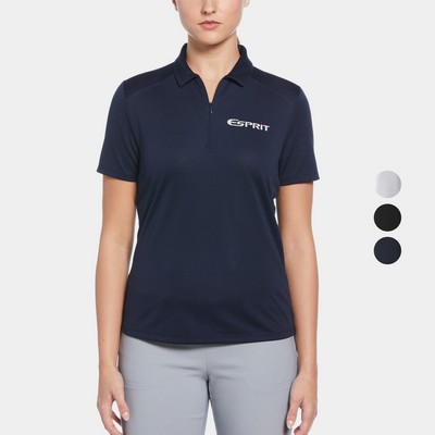 PGA TOUR® Moisture Wicking Women's Airflux Solid Mesh Golf Polo Shirt with Custom Logo