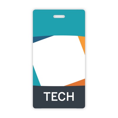 USA Made Laminated Plastic Tall Rectangle Badge Talker with Tag Slot (2.25"x4.25")