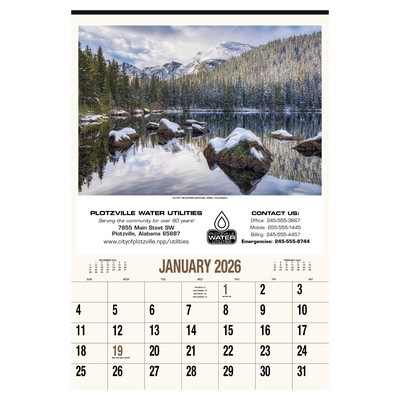 HotLine® Products Scenic America® Executive-White Ad Calendar