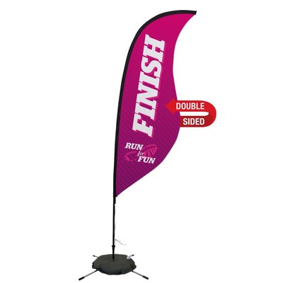 9' Premium Sabre Sail Sign Flag, 2-Sided, Scissor Base