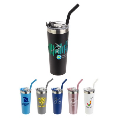 NAYAD® Trouper 22 oz Stainless Double-wall Tumbler with Straw