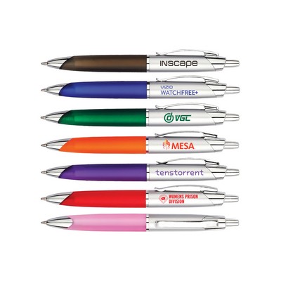 Union Printed - Color Wave Click Ballpoint Pen with 1-Color Logo