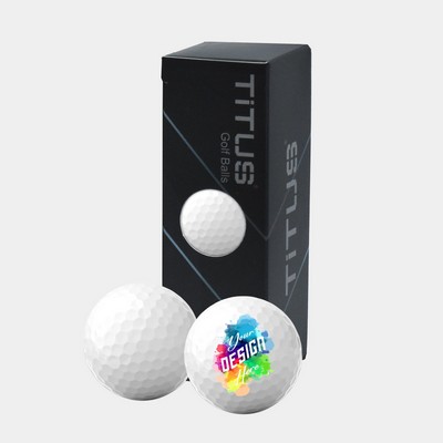 TiTUS® 3 Pack White Golf Balls with Custom Imprints