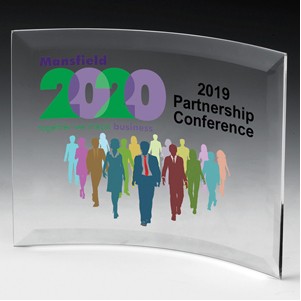 Freestanding Curved Award w/4-Color Process (5"x 7"x 1/4")