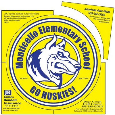 Square 4 Color Process Outdoor Magnet w/Kiss Cut Circle (6"x 6")