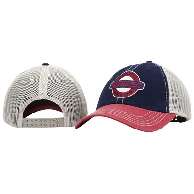 Garment Washed Cotton Canvas Trucker Cap w/Mesh Back