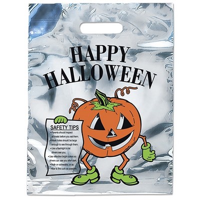 Pumpkin - Sliver Reflective Halloween Bag - Flexo Ink Print (11" x 15")