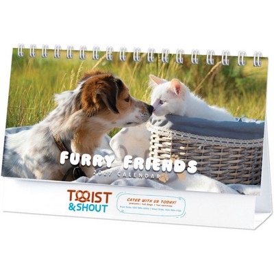 Full Color Furry Friends Desk Calendar