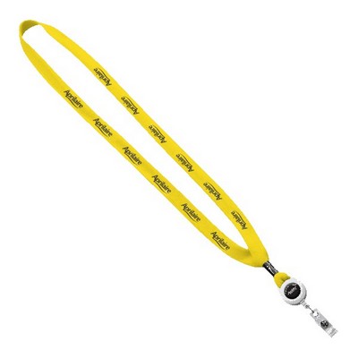 5/8" New Polyester "Shoelace" Lanyard with Retractable Badge Reel