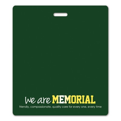 USA Made Laminated Plastic Nearly Square Badge Talker with Tag Slot (3.375"x3.875")