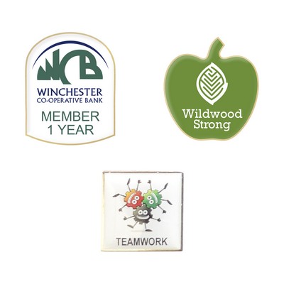 USA Made Metal Lapel Pin w/Epoxy Dome Full Color