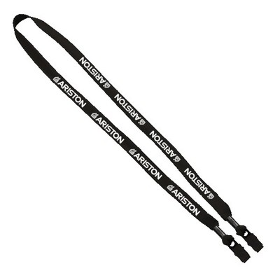 5/8" Double-Ended Polyester Shoelace Lanyard with Metal Crimp and Metal Bulldog Clip