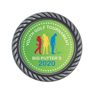 USA Made Commemorative Keepsake Challenge Coin | Laminated Insert Rope Border (1.75") Round