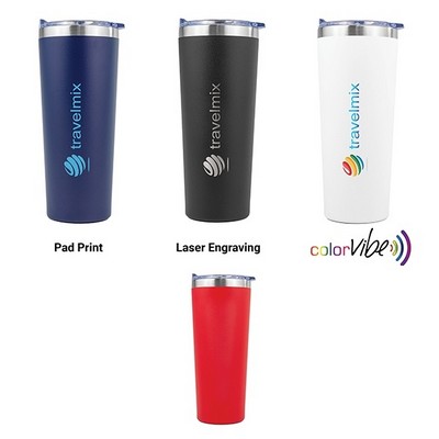 28 Oz. SipTek™ Powder Coated Tumbler w/Clear Slid Lid