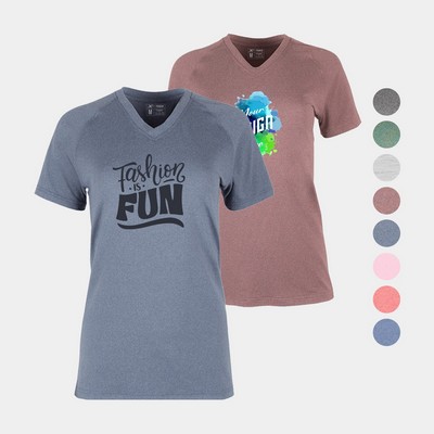 Evo Heather Women's Performance V-Neck Tee
