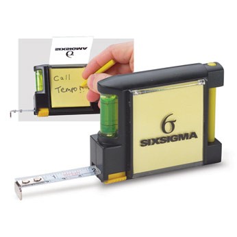 10' Tape Measure w/ Level, Notepad & Pen (Printed)