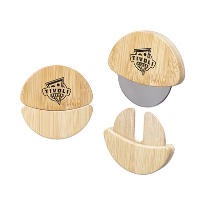 Bamboo Pizza Cutter w/Stainless Steel Blade
