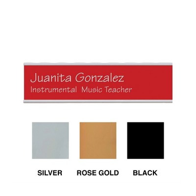 Aluminum Wall Plate Holder w/Engraved Plate (2"x8")