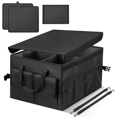 Collapsible Car Trunk Organizer with Cover