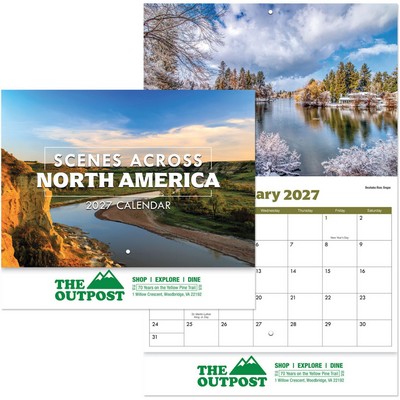 Scenes Across America Stapled Wall Calendar