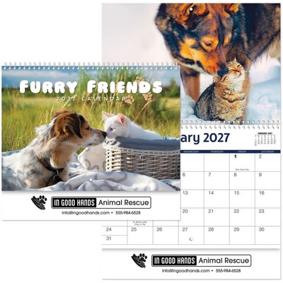 Furry Friends Wall Calendar Spiral