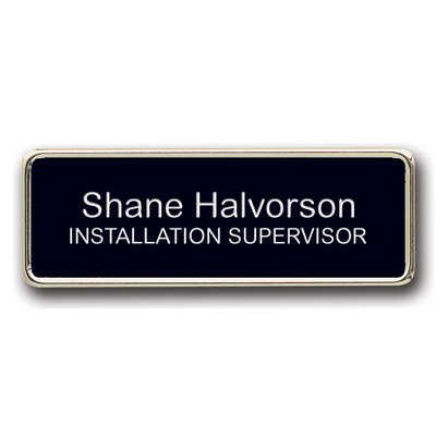 Metal Framed Badge (1"X3") (Laser engraved logo and personalization)