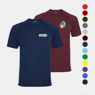 Varsity Men's Crew Neck Tee with Raglan Sleeves