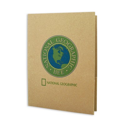 Quick Ship 100% Recycled Eco Brown Kraft Printed 2PMS Inks 9x12 Pocket Folder