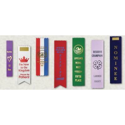 Custom Pinked Top Award Ribbons 2"x 8"