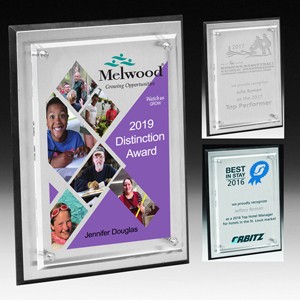 Tall Brushed Aluminum Plaque w/4-Color Process (9"x 12"x 1")