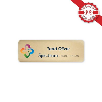 USA Made Eco-Friendly UV Full Color Aluminum Badges (1.00" x 3.00" Inches) - Logo only