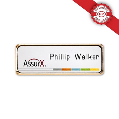 Metal Framed Badge (1"X3") (UV Inkjet & Engraved)