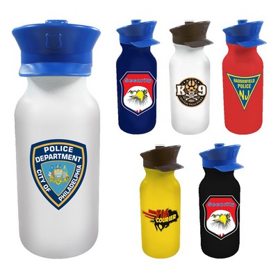 20 Oz. Value Cycle Bottle w/Police Hat Push 'n Pull Cap (Full Color Digital)