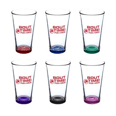 Pub Crawl 16 oz Libbey Pint Glasses with Color Bottom